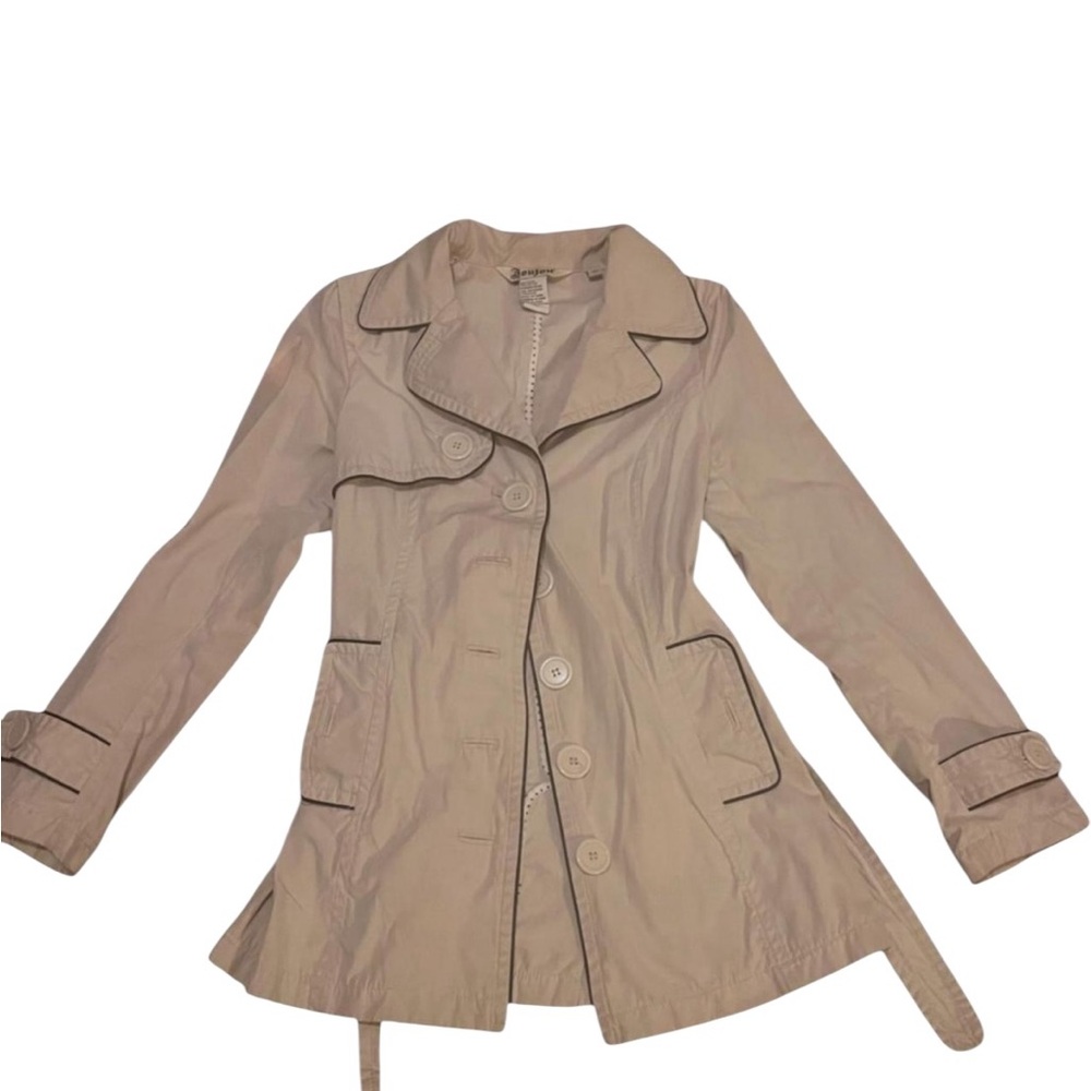 Jou Jou Tan Trench Coat Lightweight Tailored